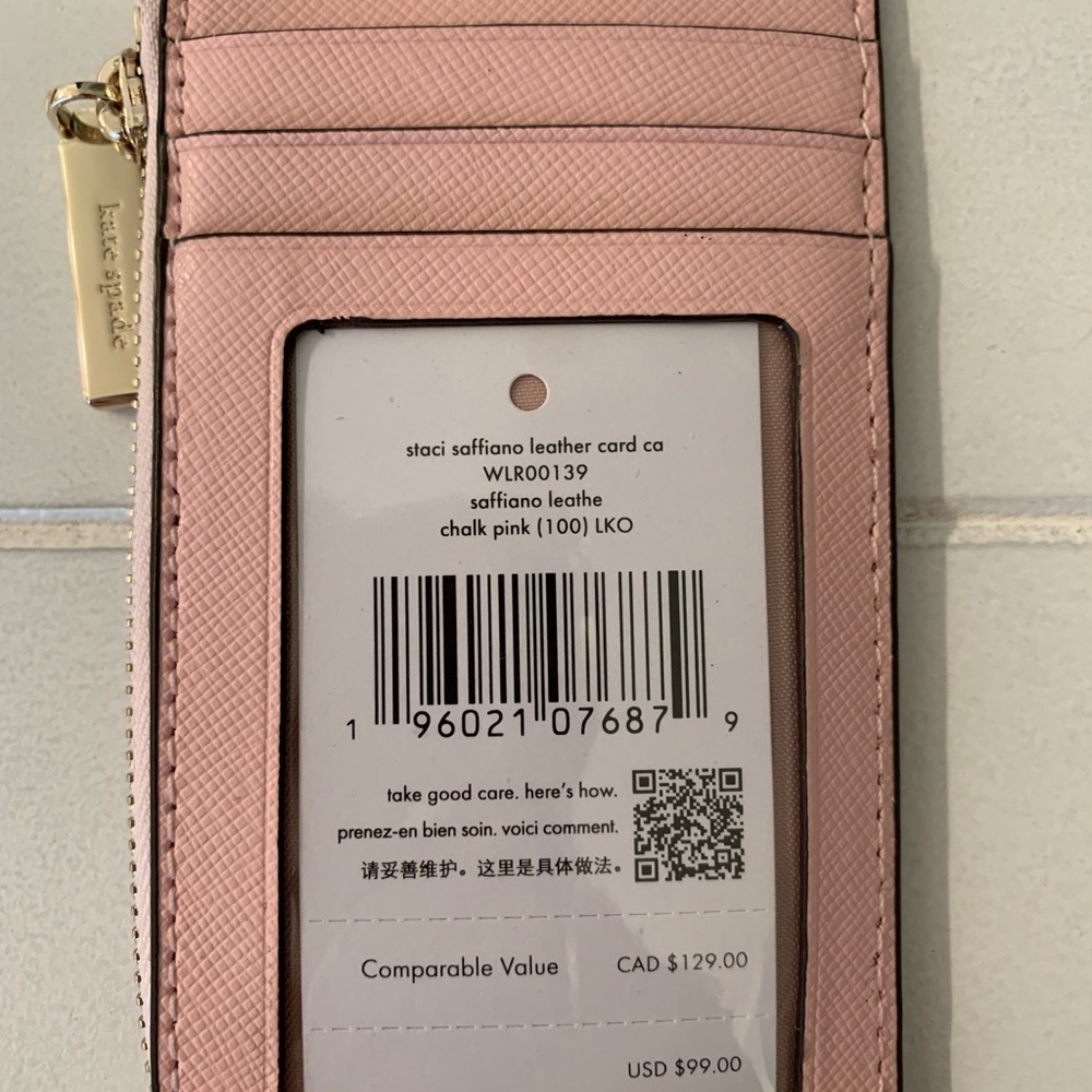 Kate Spade Staci Lanyard in Saffiano Leather color Chalk Pink (Baby Pink). NWT - Picture 5 of 14